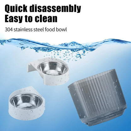 Threes Tree Automatic Cat Feeder with Camera for 2 Pets, Camera 5L Cat Feeder with 2 Stainless Steel Bowls, Remote APP Control